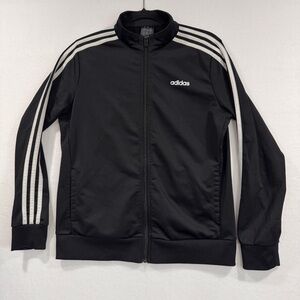 Adidas Youth Large 16/18 Black Jacket with White Stripes